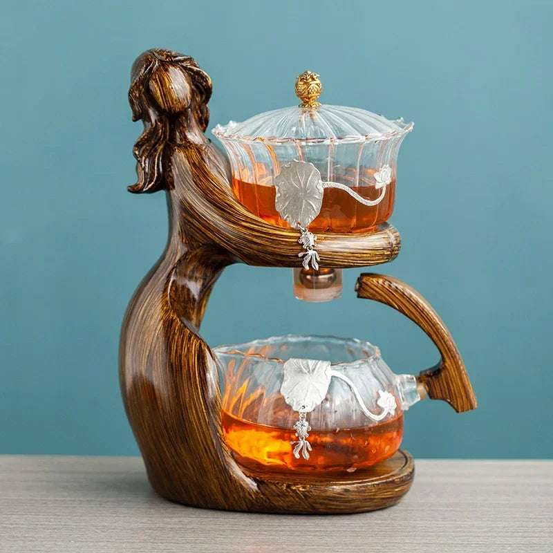 Heat-resistant Glass Teapot Holder Base Tea infusers Tea Ware Automatic Tea Set  Making  Kungfu Teapot