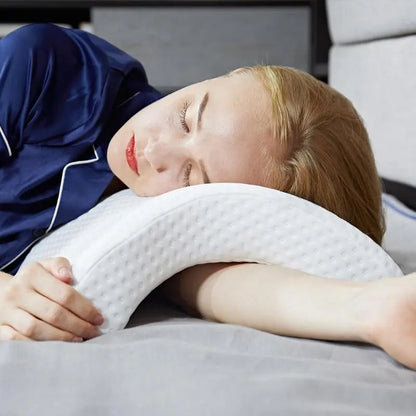 Almohada ortopédica curva en forma de U para el sueño Memeory de espuma almohada de la mano ortopédica productos ortopédicos almohada de viaje del cuello