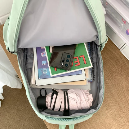 Új női divat hölgy nagy kapacitású vízálló főiskolai hátizsák trendi nők laptop iskolás táskák aranyos lány utazási könyv táska hűvös
