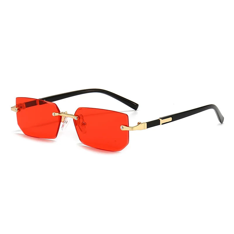 Ochelari de soare fără margini dreptunghiuri modă populară bărbați nuanțe pahare mici pătrate de soare pentru femei de sex masculin de vară călătorii oculos