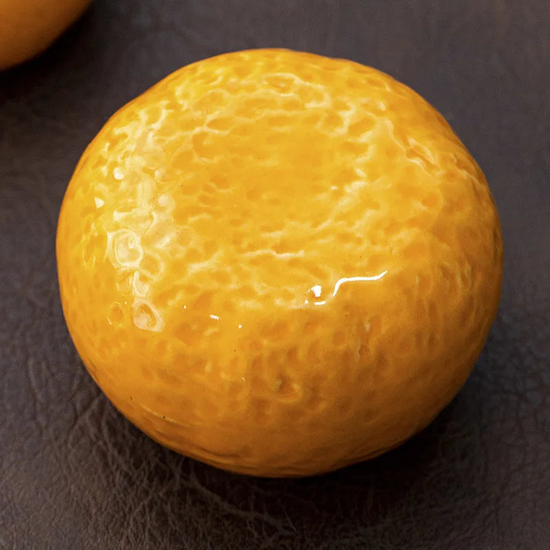 Ceramic Tea Pot Artificial Orange Small Tea Can Seal Storage Tank Kitchen Storage Organizer Sugar Coffee Container Ceramic Jar