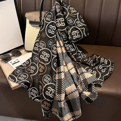 180*90cm merkevare Summer Women Scarf Fashion Quality Soft Silk SCLERVE Female Shawls Foulard Beach Cover-Ups Wraps Silk Bandana