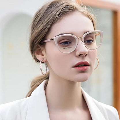 Firada Fashion Eyewear Retro Cat Eyegilass Women's 2023 Anti Sininen valon optinen reseptilasit Runko naisille 87003