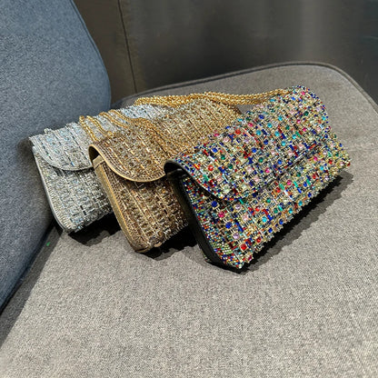 JIOMAY تصميم جديد موضة حجر الراين محفظة فاخرة مصمم حقائب اليد أنيقة ومتعددة الاستخدامات للنساء حقيبة صغيرة للسهرة