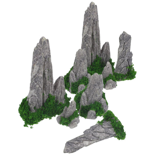 8 PC -uri decor micro peisaj în aer liber, mini ornament rockery rockery, delicat statuie de munte decorare