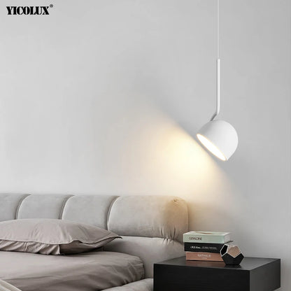 Dimming Simple Black White New LED Modern Pendant Lights Living Study Dining Room Bedroom Bedside Bar Loft Lamps Indoor Lighting