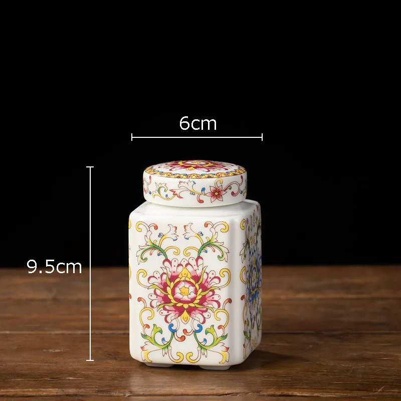 Blue and White Porcelain Tea Canister Ceramic Tea Organizer Box Storage Jars Desk Decoration Tea Jar Coffee Container Tea Caddy