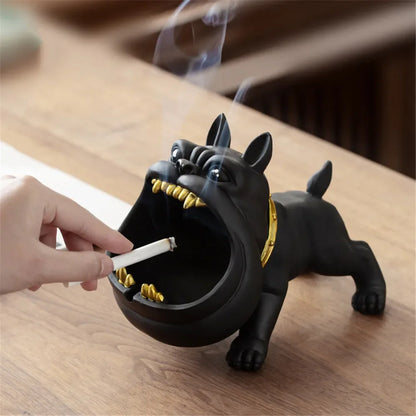 Dog Ashtray Decorative Bulldog Animal Large Capacity Storage Box Ceramic Crafts Ornaments Men Gift Cinzeiro Decorativo Cendier