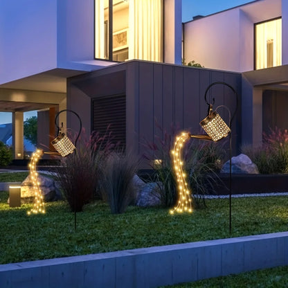 في الهواء الطلق مسقاة بالطاقة الشمسية يمكن ضوء ستار دش حديقة الفن LED سلسلة ضوء مسار فناء شنقا فانوس غلاية مصباح للزينة