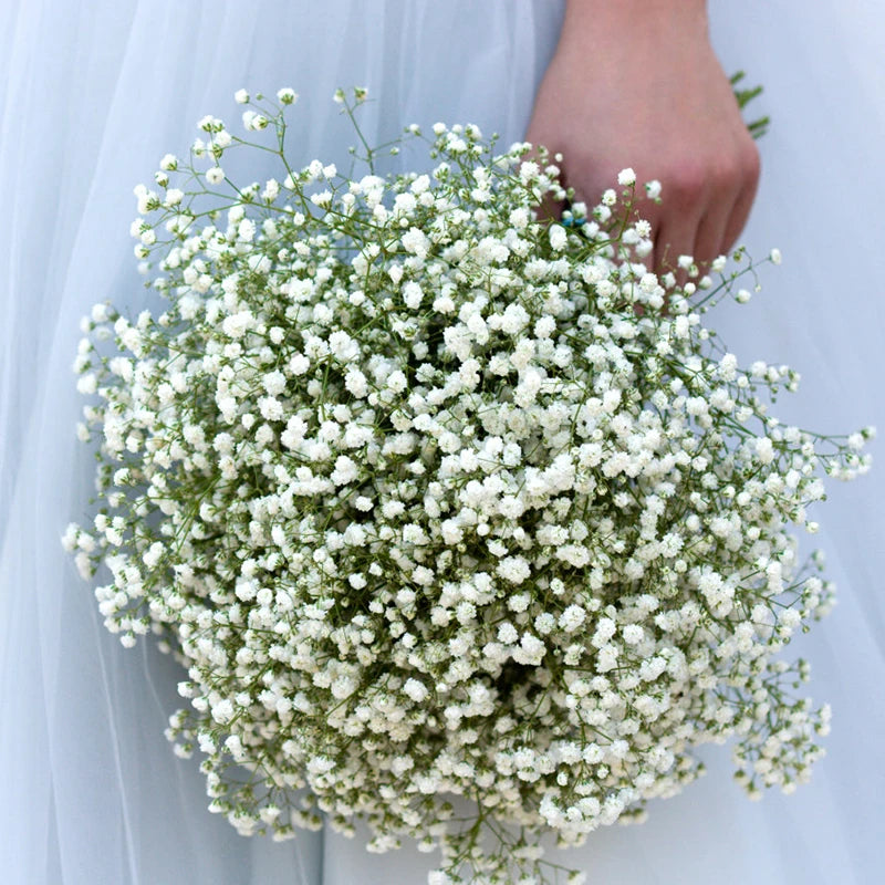 90 feje 52 cm fehér mesterséges virágok esküvői diy csokor dekoráció elrendezés műanyag csecsemők lélegzetelállító virág otthoni dekoráció
