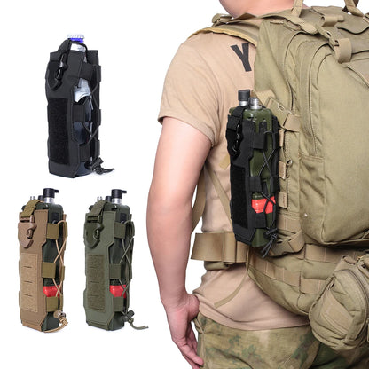 Molle Bag Water Bottle Bag Outdoor Travel Camping Hiking Fishing Drawstring Bottle Case Kettle Holder Carrier Tourniquet Pouch