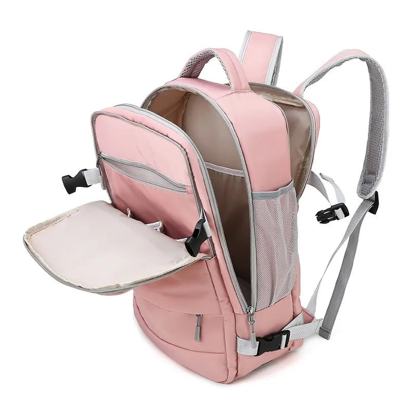 Udhëtimi i Backpack Gratë Kapaci të Madh të papërshkueshëm nga uji Anti-vjedhje Baganta e rastësishme e ditës me rrip bagazhi dhe çanta të portit të karikimit USB