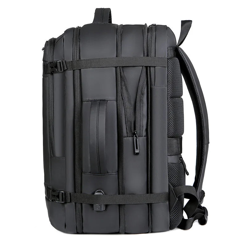 2023 40L حقيبة ظهر للسفر USB قابلة للتوسيع، حقائب حمل معتمدة للطيران للطائرات، حقيبة ظهر متينة مقاومة للماء مقاس 17 بوصة للرجال