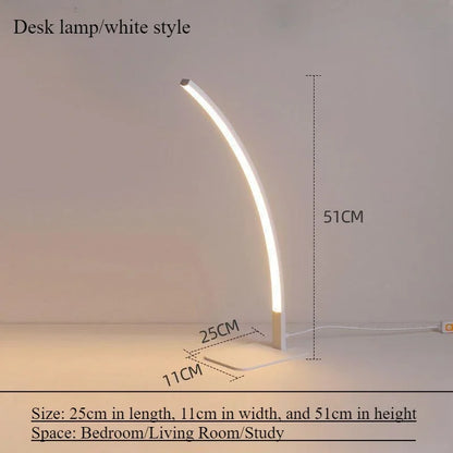 SANDYHA Nordic LED Floor Lamps for Living Room Half Moon Arc Design Light Fixture Bedroom Bedside Table Lighting Home Decoration