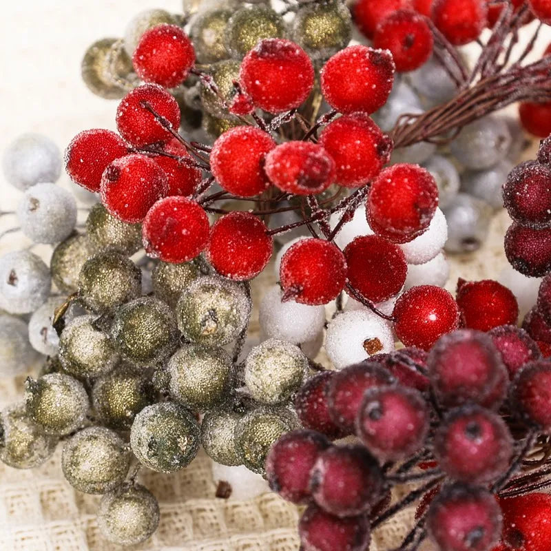 100/20 pcs artificial holly fructe de holly mini simulare cireș Stamen înghețat dublu cap fals Berry nunta de Crăciun decor petrecere