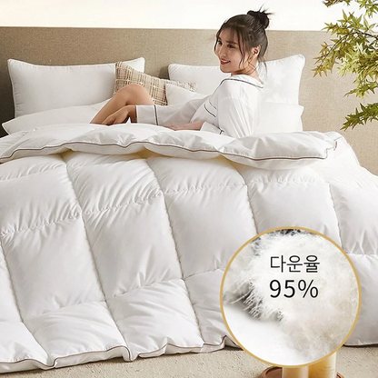 거위털 이불 Skin-friendly Cotton Fabric Comforter Filled With Goose Down Warm Silky Winter Three colors Full Size Quilts