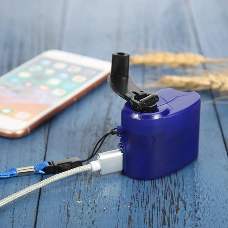 Portabil 1 bucăți USB Telefon încărcător de urgență Camping drumeție EDC Sport în aer liber Sport Mâna Crank Charger Charger Camping