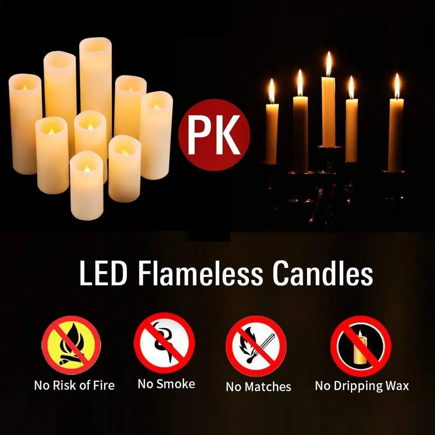 Flameless LED -stearinlys med fjernbetjening og timerbatteri drivet flimrende stearinlys til hjemmefest bryllupsjulindretning
