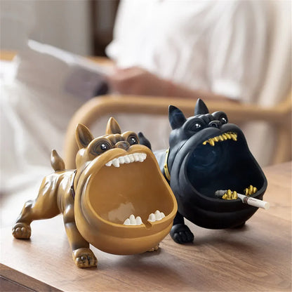 Dog Ashtray Decorative Bulldog Animal Large Capacity Storage Box Ceramic Crafts Ornaments Men Gift Cinzeiro Decorativo Cendier