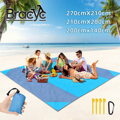 2x2.1m étanche de poche de poche couverture de plage pliant matelat de camping pliant tapis de pique-nique en plein air