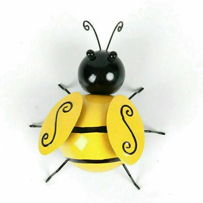 1/4ks set dekorativní kovové včely figurky umění domácí dekorace včelí dvorek zahrada přízvuk zdi ornament hmyz miniatury