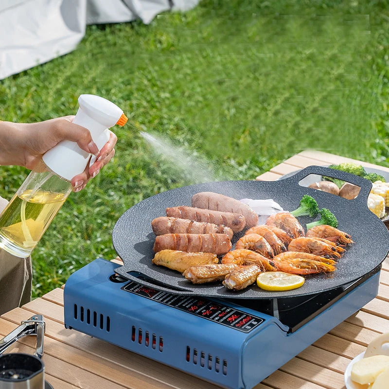 Gianxi Grill Pan Korean Round Non-Stick Barbecue Plate Outdoor Travel Camping Frying Pan Barbecue Tilbehør