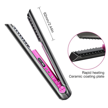 Trådløst hår rettetang mini flat jern USB -oppladbart hårretting Curling Iron Styling Tools Tvernløs hår Curler