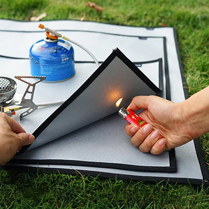 Camping Fireproof Grill Mat tissu flamme ignifuge Isolation tampon Pape à feu