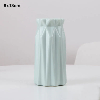 Morandi Plastic Vase Living Room Decoration Ornaments Modern Origami Plastic Vases for Flower Arrangements Home Decoration