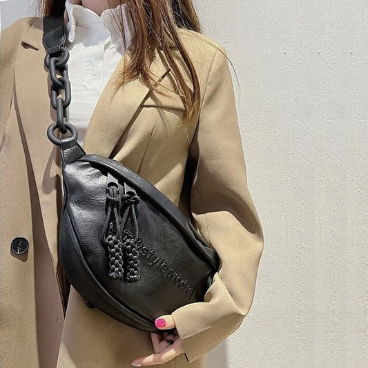 Design značky Ženy hrudní tašky Kožená dáma tašky na rameno pro dámy 2023 Nový pásový taška ženské pasové balení Fanny Packs Telefon Walle