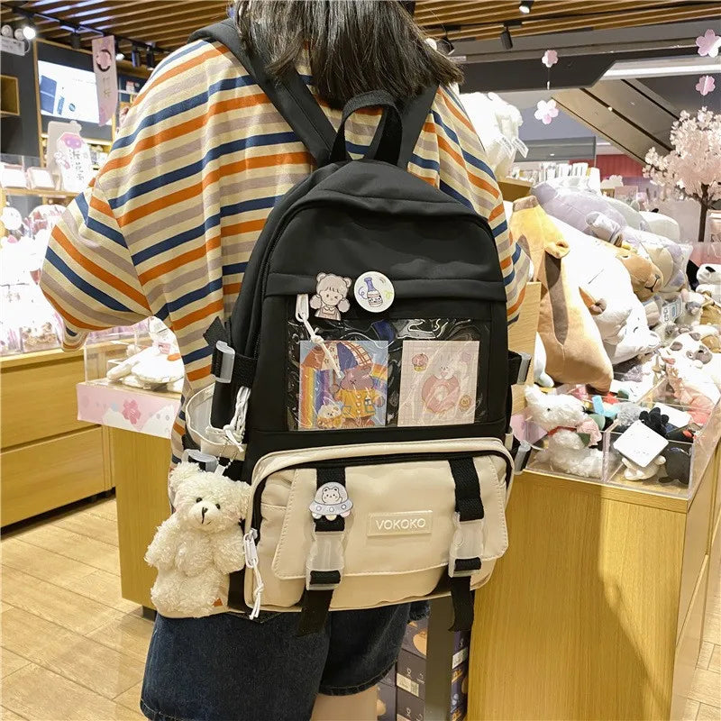 Bolsa escolar impermeable para mujeres Kawaii para adolescentes para niñas para estudiantes mochila de laptop mochila linda gaita de viaje femenino mochila