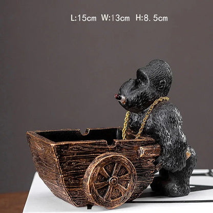 Dog Ashtray Decorative Bulldog Animal Large Capacity Storage Box Ceramic Crafts Ornaments Men Gift Cinzeiro Decorativo Cendier