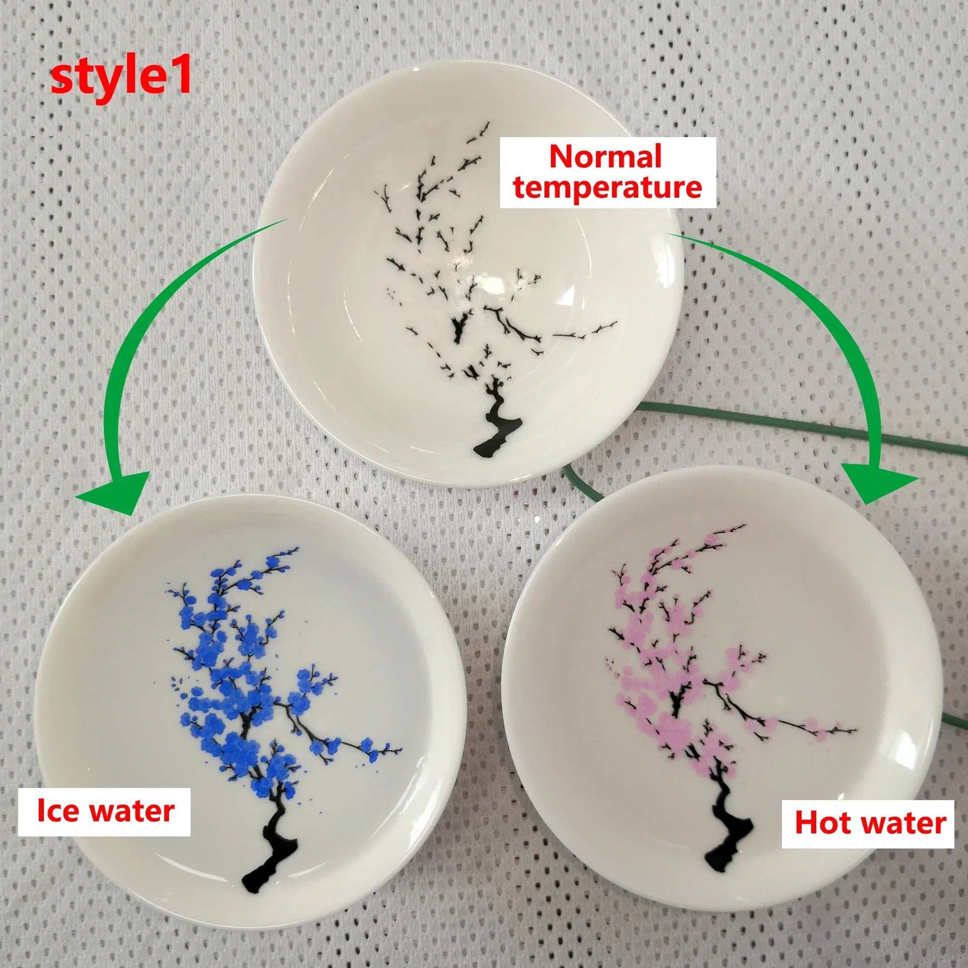 Japanese Magic Sakura Cup Cold Temperature Color Changing Flower display Sake Cup Ceramic Kung fu Tea Cup Tea Bowl