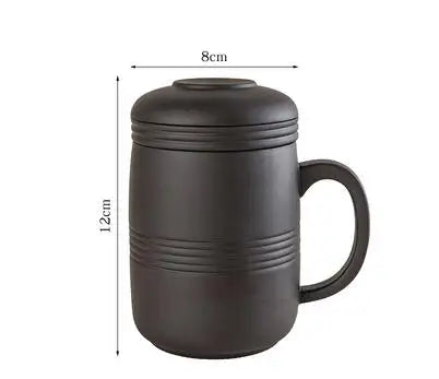 Yixing-Raw Ore Purple Sand Cup with Cover Filter Liner, Health Tea Cup, Pure Handmade Tea Cup, Office Cup, Kungfu Tea Set