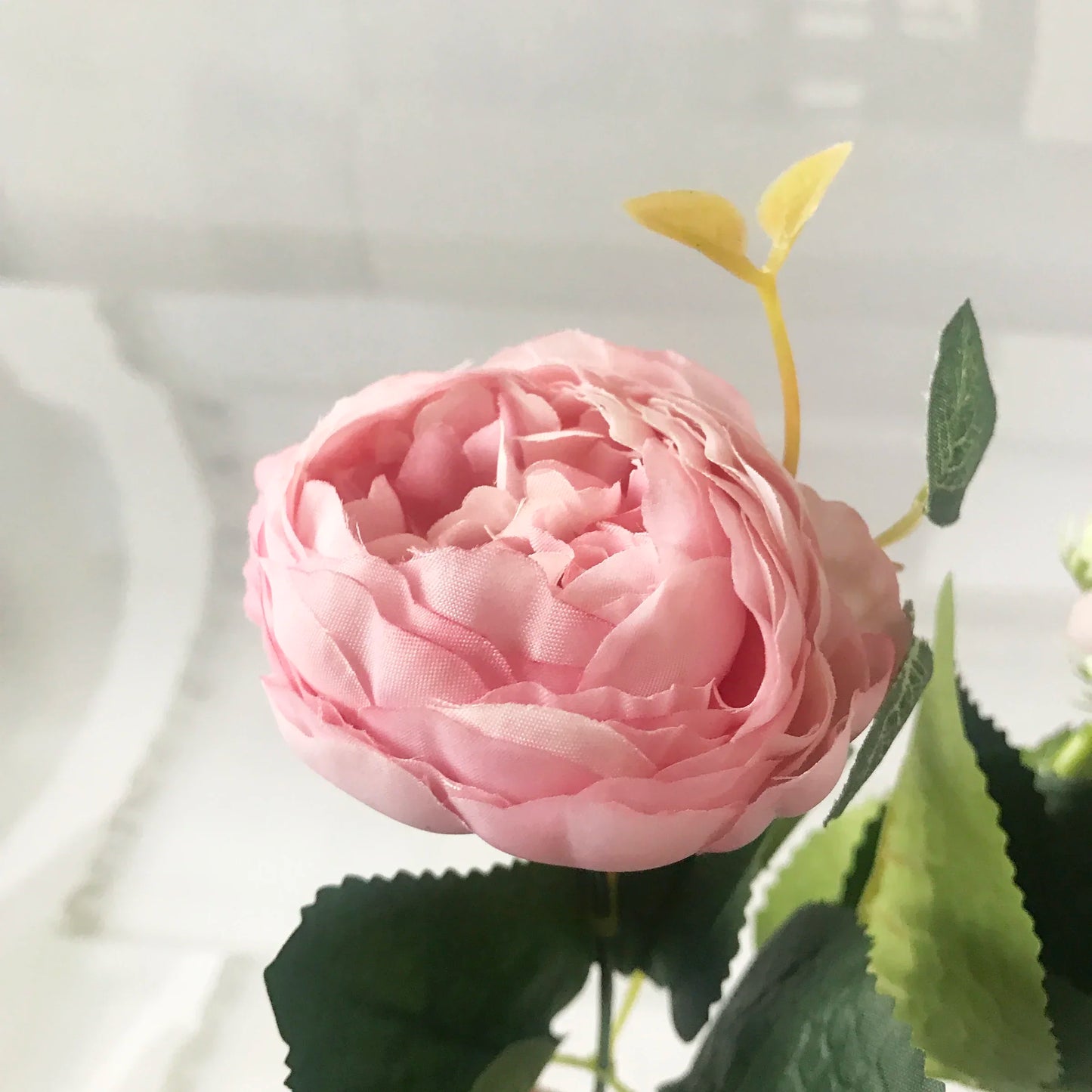 30 -cm różowy różowy jedwabny piwonii sztuczne kwiaty Bukiet 5 Wielka głowa i 4 pąki