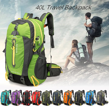 40l wasserfeste Reise -Rucksack im Freien Camping Wanderwanderung Laptop Daypack Trekking Back -Back -Taschen für Männer Frauen Sporttasche