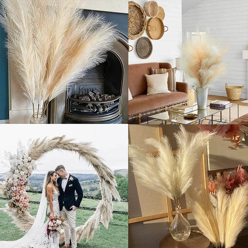 39inch Fluffy Artificial Pampas Grass Floare pentru decor Boho Buchet Flori Nuntă Casă de Crăciun Decorat Flori Fake Reed