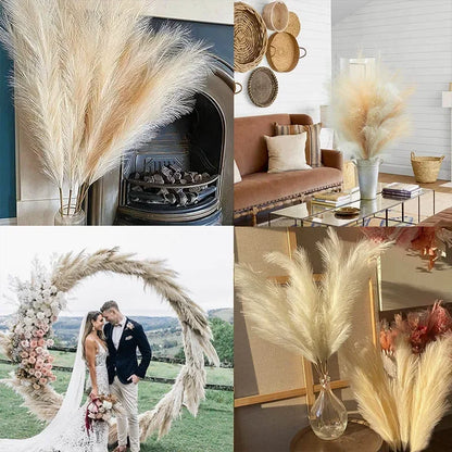 39inch Fluffy Artificial Pampas Grass Floare pentru decor Boho Buchet Flori Nuntă Casă de Crăciun Decorat Flori Fake Reed