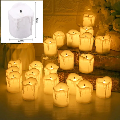 24pcs Flickering LED CANDLE TEALights No-Remote/Remote Control Candles sem chamas com bateria para casamentos em casa decors de Natal