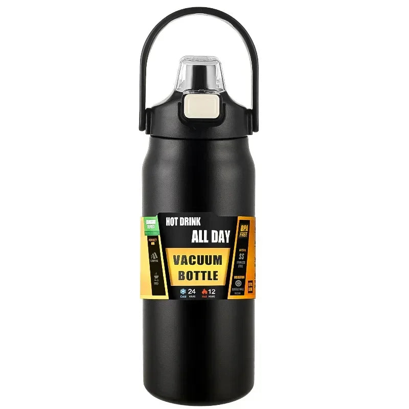 304 Stainless Steel Thermos Portable Outdoor Thermal Mug Tumbler Vacuum Flasks Cold and Hot Sports Water Bottle with Straw