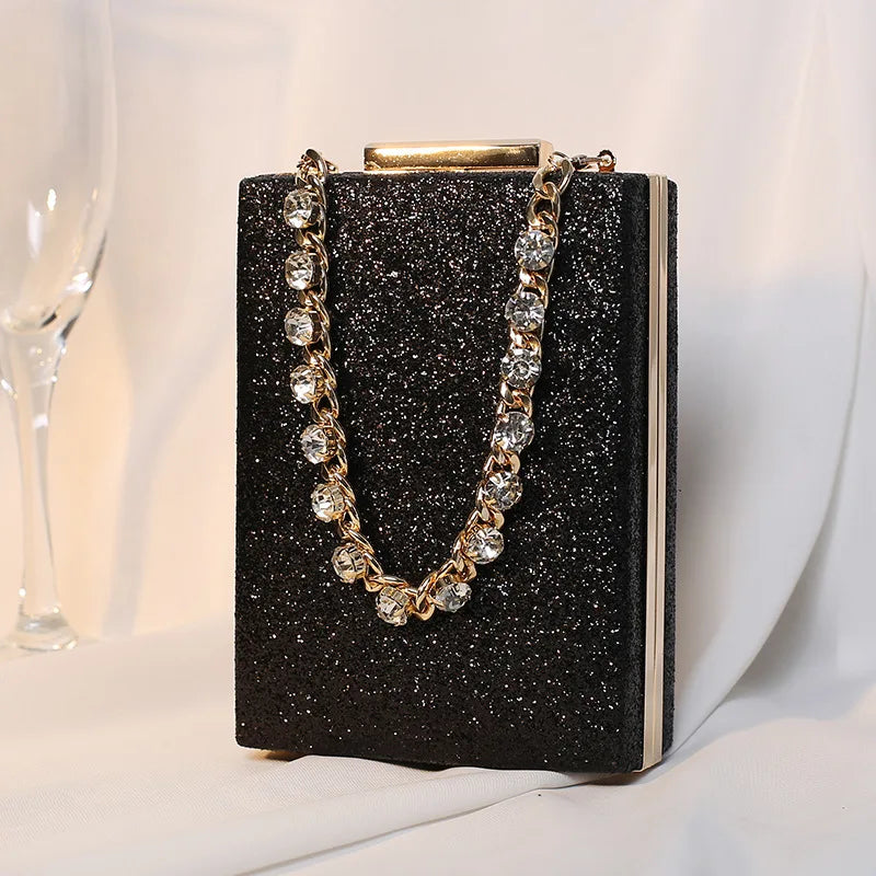 Frauen Glitzer Abend Clutch Bags Mode Diamantkette Bankett Brieftaschen Hochzeit Abendtaschen Handtaschen Handy Geldbörse Party Geschenke