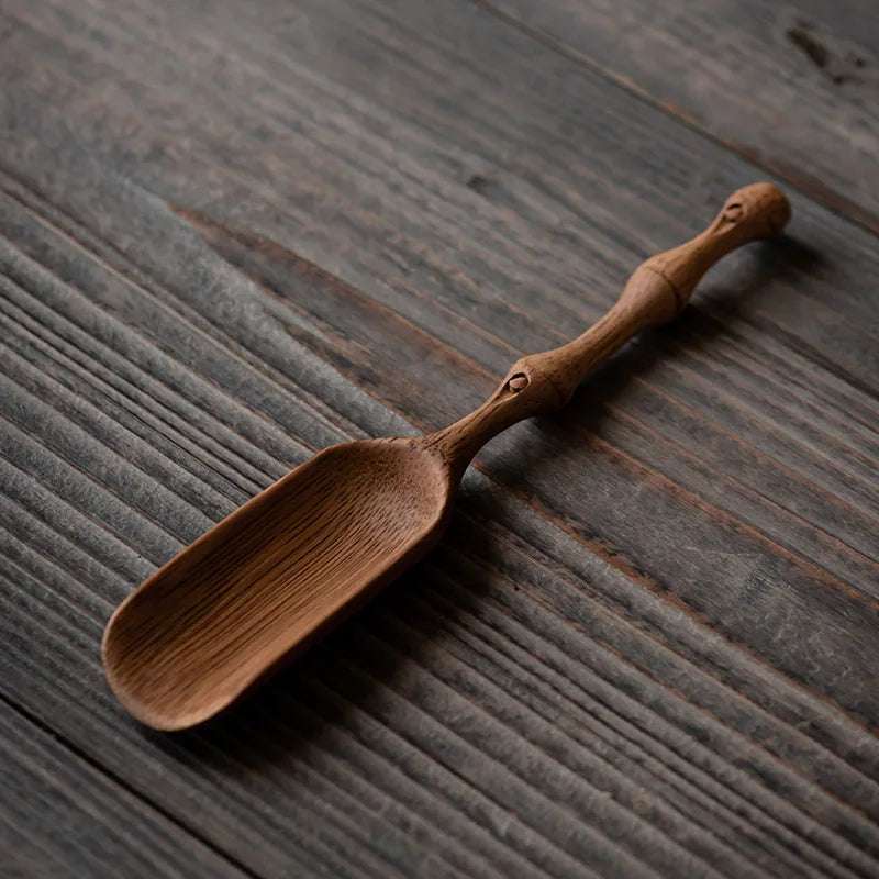 Handmade Bamboo Tea Scoop Traditional Zen Kung Fu Teaware Accessories Kitchen Seasoning Dispenser Tool Coffee Bean Spoon Shovel