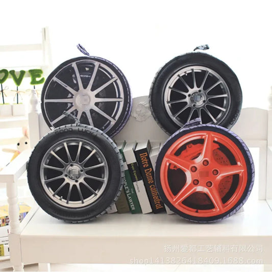 1PC 38cm 3D Personnalisez les pneus de roue automobile coussin en peluche / simulation de pneus coussins