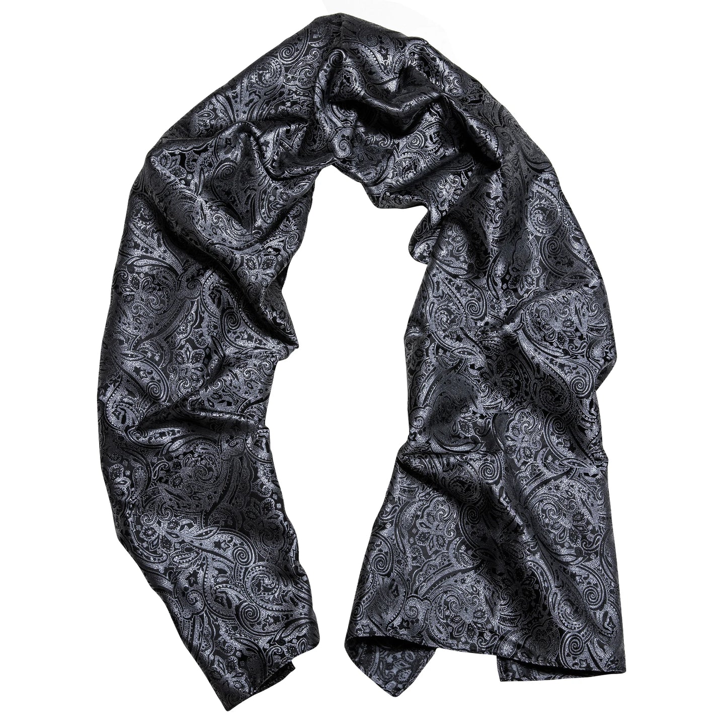 Eșarfă de mătase de modă designer de trupa de lux bărbați femei negre paisley șakn bandanna fulard muffler pashmina barry. Wang A-1022