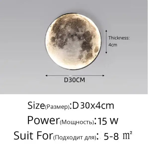 Nordic modern creative moon Earth LED wall lamp living room, bedroom study dining room decorative wall lamp/ceiling light