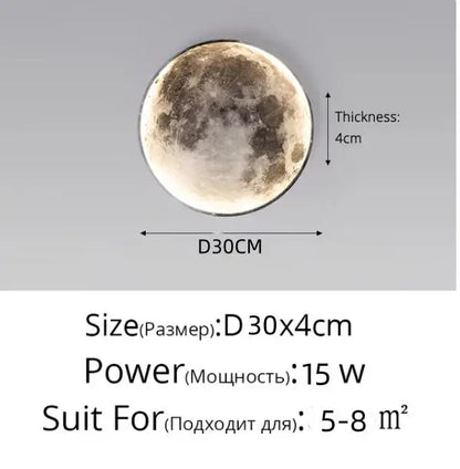 Nordic modern creative moon Earth LED wall lamp living room, bedroom study dining room decorative wall lamp/ceiling light