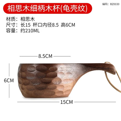 Natural Solid Wood Finnish Cup Outdoor Camping Mug Natural Acacia Wooden Tea Cup Milk Tea Wine Cup Portable Anti Scalding