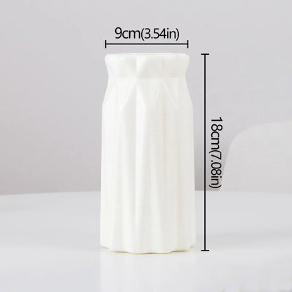 Plastic Dried Flower Vase with Minimalist Geometry Plastic Flower Pot Living Room Small and Fresh Flower Arrangement Decoration