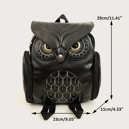 PU dombornyomott bagoly hátizsák, divatos és aranyos rajzfilm állat hátizsák, utazási divatos női táska