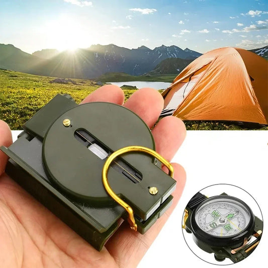 2023Newportable Compass Ushtarak Camping Outdoor Camping Folding Compass Green Hiking Survival Trip Trip Precision Navigation